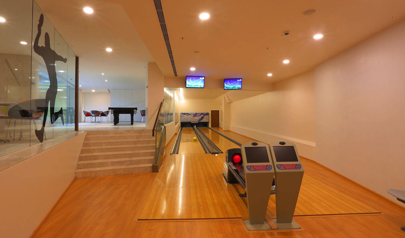 Two lane bowling alley
